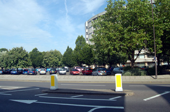The site of the Baptist Church - left of shot - in July 2008
